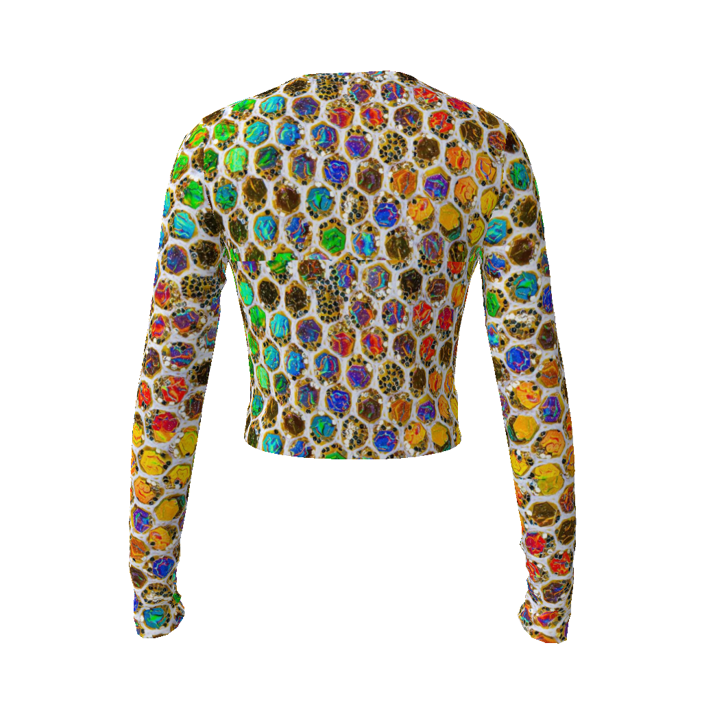 Glittercomb mesh crop top