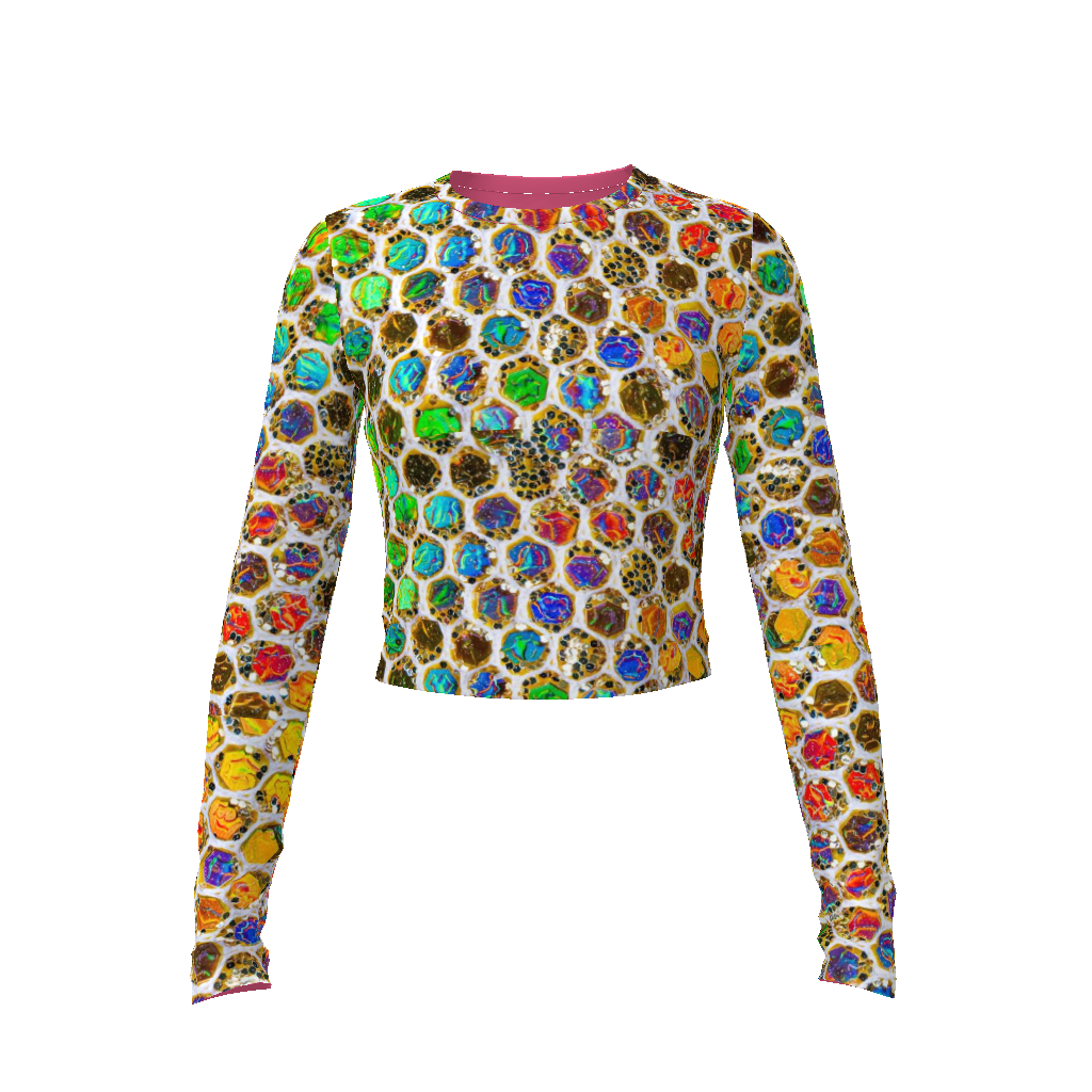 Glittercomb mesh crop top