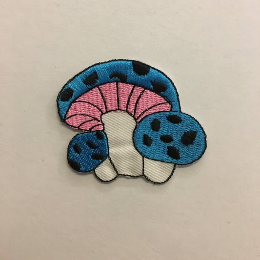 Sky Blue Mushroom iron on patch