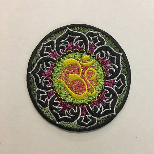 Green Om Iron-on Patch