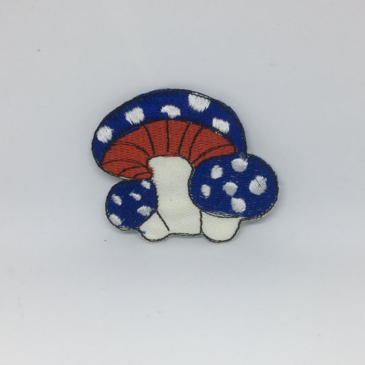 Blue Mushroom iron on patch