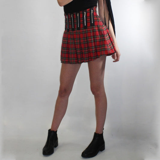 Zipper Kilt Skirt