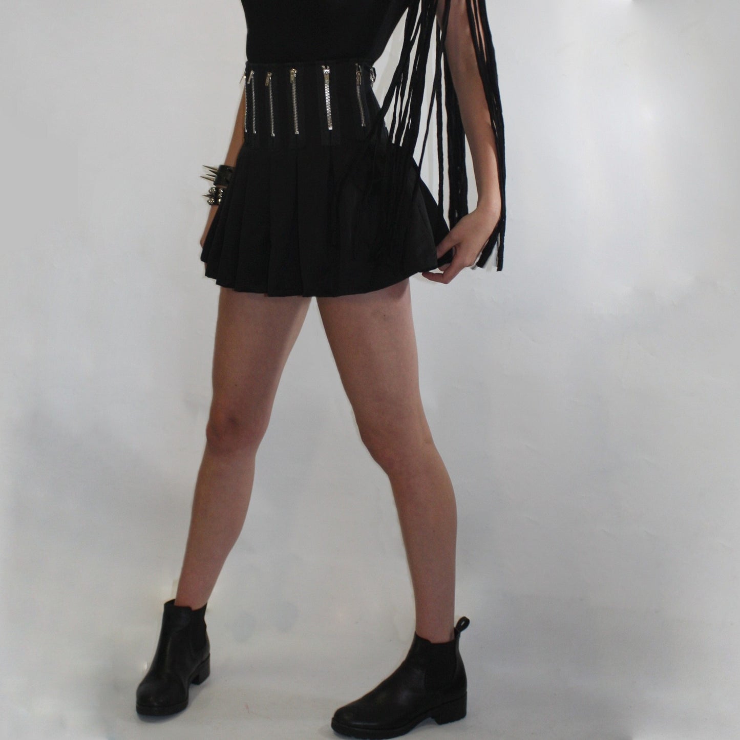 Zipper Kilt Skirt