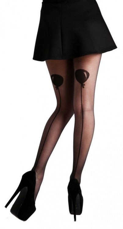 Balloon back seam stockings