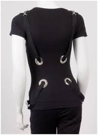 Black Gothic Bondage tshirt with massive eyelets from Ministry of Style