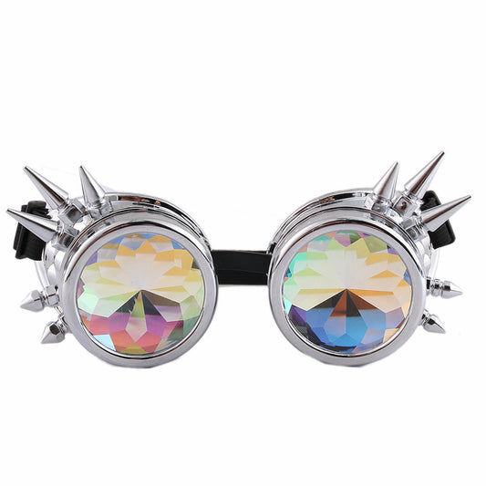 Silver kaleidoscope goggles