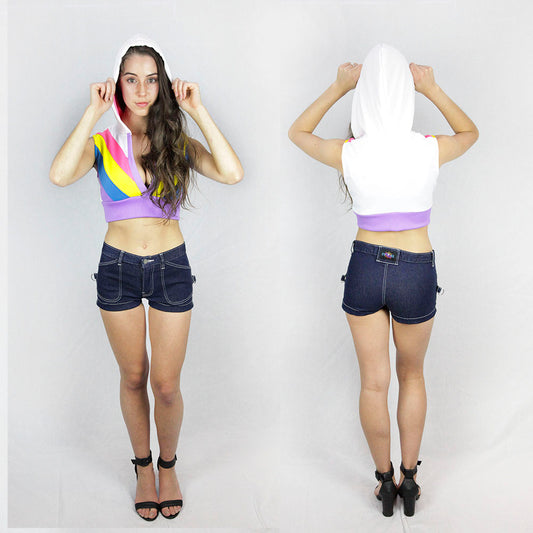 Women in Blue tease denim shorts by Ministry of Style