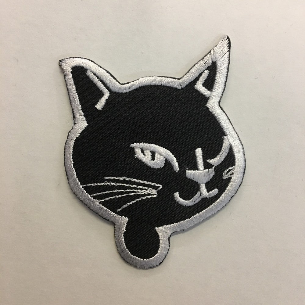 Black cat iron on patch