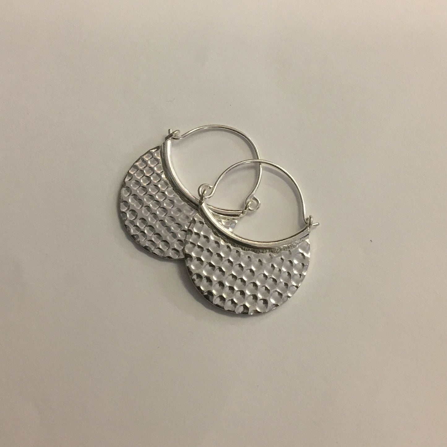 Silver Hammered Earring