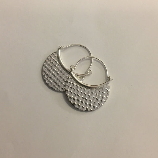 Silver Hammered Earring