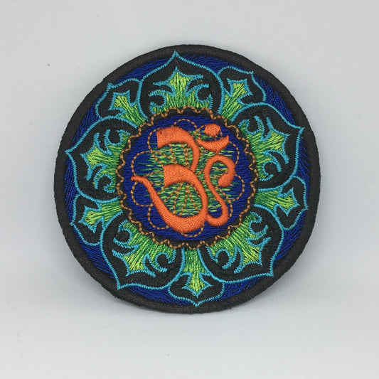 Blue Om Iron-on Patch