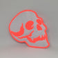 Orange skull iron-on patch