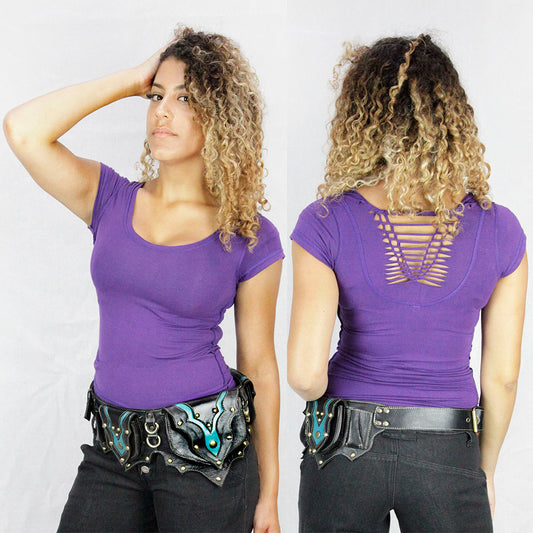 Mable lace back Top in purple ladies top ministry of style