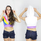 Rainbow hooded crop