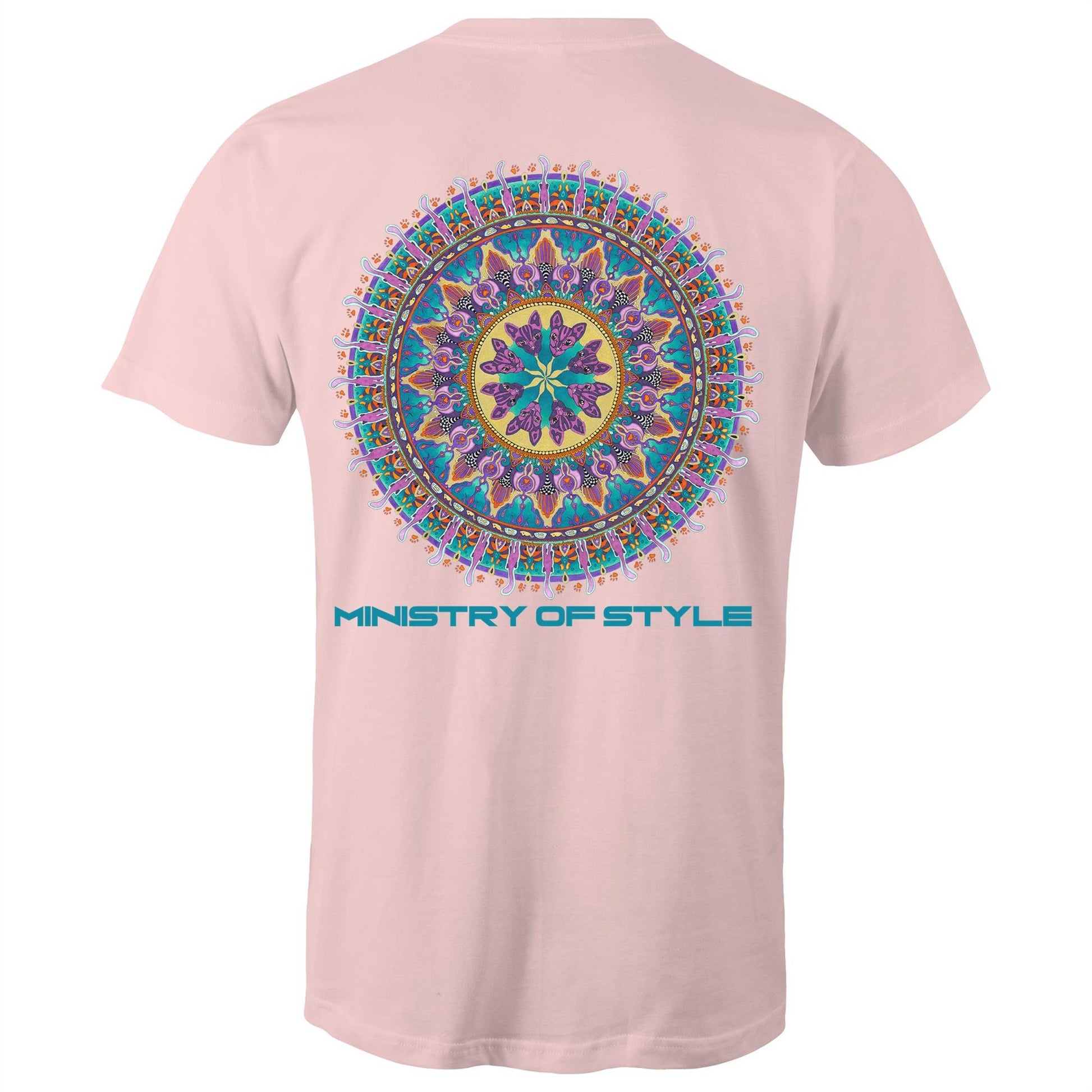 cat mandala tshirt pink back