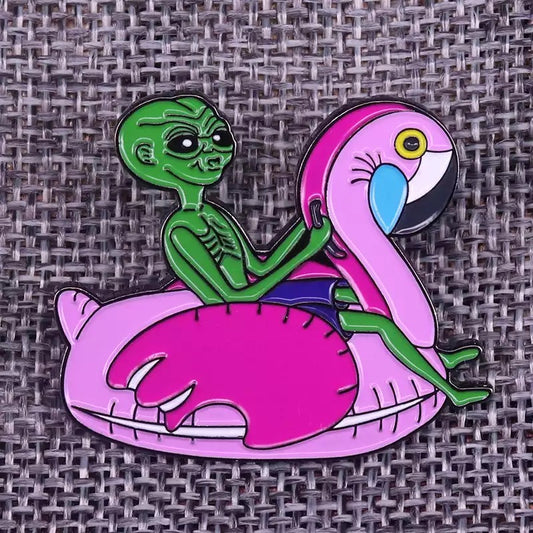 Alien enamel pin