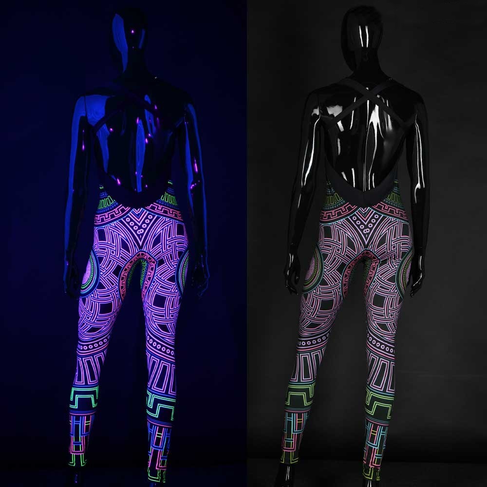 UV reactive catsuit infinity back view