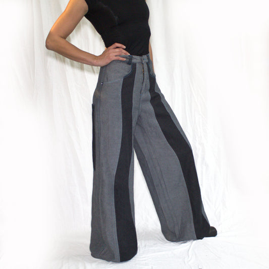 Front stripe phat pants in Light denim