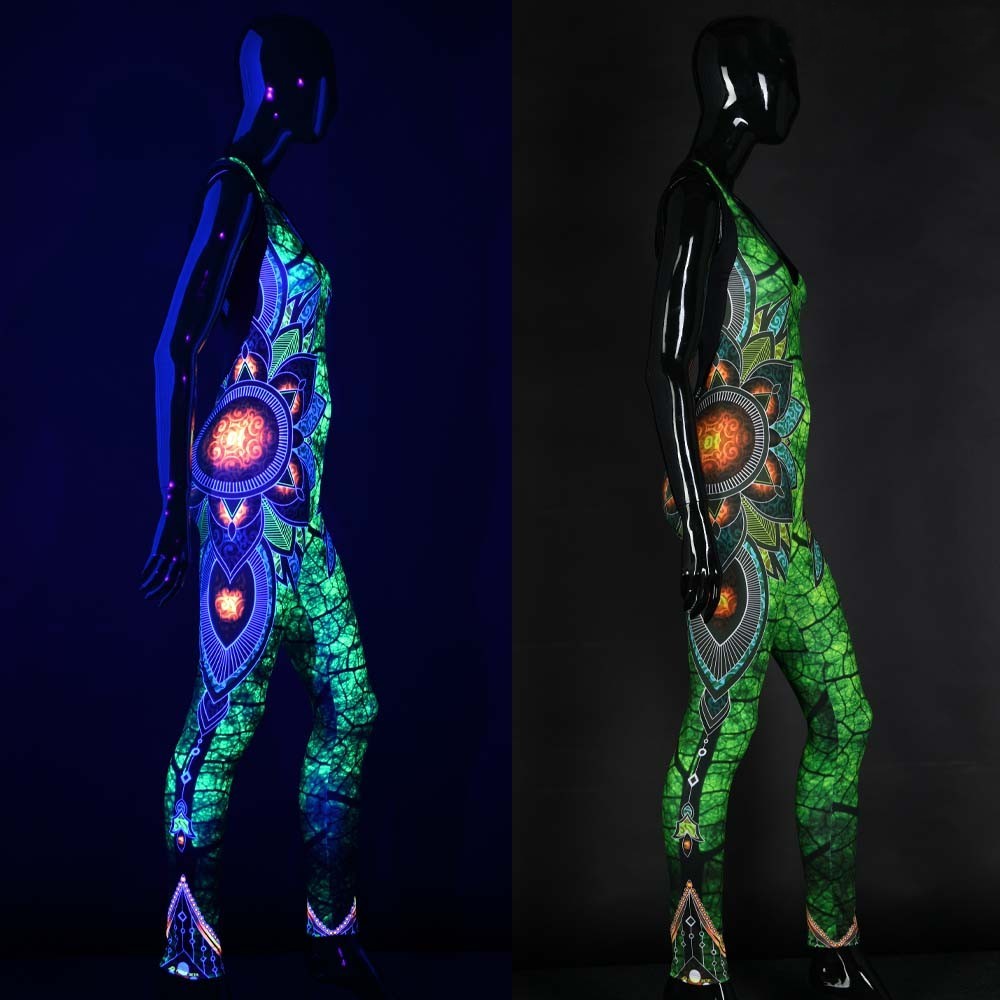 UV reactive catsuit native side view 2