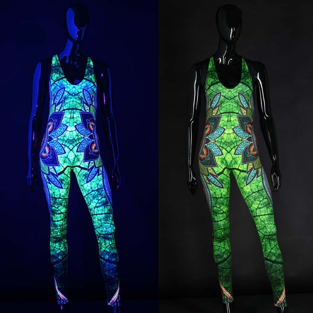 UV reactive catsuit native front view