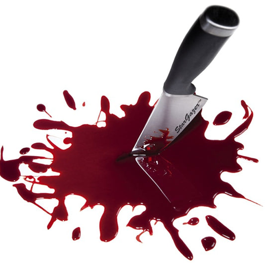 Knife stabbing fake blood splatter