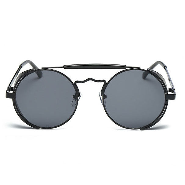 Black Steampunk leather side sunglasses