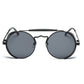 Black Steampunk leather side sunglasses