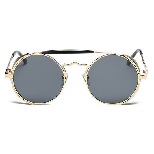 Gold Steampunk leather side sunglasses