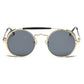 Gold Steampunk leather side sunglasses