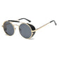 Gold Steampunk leather side sunglasses