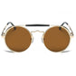 Brown Steampunk leather side sunglasses