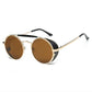 Brown Steampunk leather side sunglasses